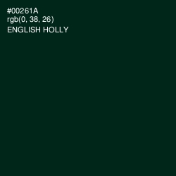 #00261A - English Holly Color Image
